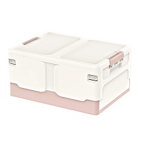 Ящик пластиковый складной белый, дно розовое, 480х360х240 мм в Петрозаводске
