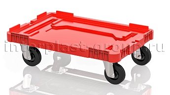 Тележка пластиковая сплошная без тормозов усиленная красная в Петрозаводске Тележка пластиковая сплошная без тормозов усиленная красная в Петрозаводске
