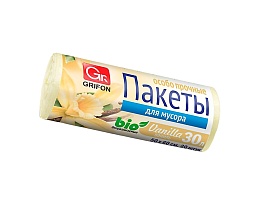 Мешки для мусора 30 л, ароматизированные, Ваниль, бежевые, в рулоне 20 шт., ПНД, 9 мкм, 560х530 мм, GRIFON Aroma, 101-020 V в Петрозаводске