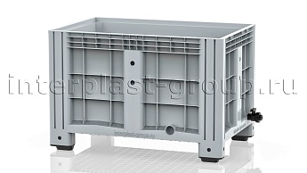 Контейнер iBox сплошной на ножках с краном серый в Петрозаводске