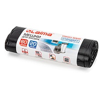 Мешки для мусора 60 л, черные, в рулоне 20 шт., ПНД, 10 мкм, 700х600 мм, LAIMA, 601381 в Петрозаводске