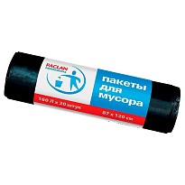 Мешки для мусора 160 л, черные, в рулоне 20 шт., ПВД, 30 мкм, 1200х870 мм, PACLAN Professional, 604082 в Петрозаводске Мешки для мусора 160 л, черные, в рулоне 20 шт., ПВД, 30 мкм, 1200х870 мм, PACLAN Professional, 604082 в Петрозаводске