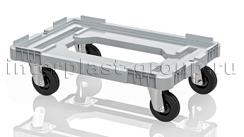 Тележка пластиковая с отверстием без тормозов усиленная серая в Петрозаводске Тележка пластиковая с отверстием без тормозов усиленная серая в Петрозаводске