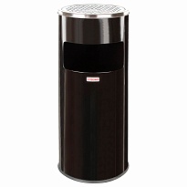 Урна с пепельницей 27 л, нержавеющая сталь, черная, LAIMA PROFESSIONAL в Петрозаводске