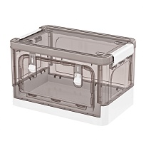 Ящик пластиковый складной прозрачный коричневый, дно белое, 360х235х230 мм, с колесиками в Петрозаводске