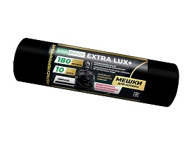 Мешки для мусора 180 л, черные, в рулоне 10 шт., ПВД, 60 мкм, 1100х930 мм, EXTRA LUX+, 1801098 в Петрозаводске