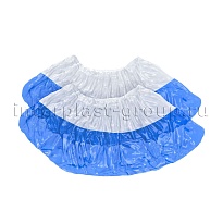 Бахилы бело-синие 1000 шт (500 пар), 48 мкм, двойная подошва, с одной резинкой, Эконом+ в Петрозаводске