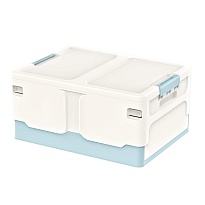 Ящик пластиковый складной белый, дно голубое, 480х360х240 мм в Петрозаводске Ящик пластиковый складной белый, дно голубое, 480х360х240 мм в Петрозаводске