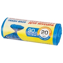 Мешки для мусора 90 л, синие, в рулоне 20 шт., ПНД, 14 мкм, 900х700 мм, LAIMA ULTRA, 607693 в Петрозаводске Мешки для мусора 90 л, синие, в рулоне 20 шт., ПНД, 14 мкм, 900х700 мм, LAIMA ULTRA, 607693 в Петрозаводске