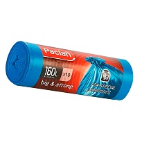 Мешки для мусора 160 л, синие, в рулоне 10 шт., ПВД, 21 мкм, 1200х870 мм, PACLAN Big&Strong, 604075 в Петрозаводске