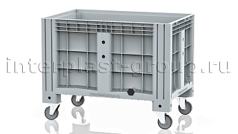 Контейнер iBox сплошной на колесах с пробкой 2 дюйма серый в Петрозаводске