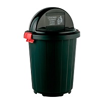 Мусорный бак с крышкой - клавишей на колесах 105 л темно-зеленый 105 темно-зеленый в Петрозаводске Мусорный бак с крышкой - клавишей на колесах 105 л темно-зеленый 105 темно-зеленый в Петрозаводске