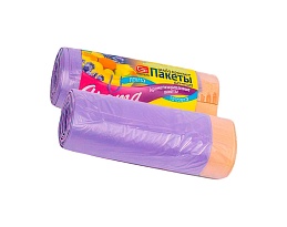 Мешки для мусора 35 л, ароматизированные, Лаванда, сиреневые, в рулоне 10 шт., ПНД, 12 мкм, 560х530 мм, GRIFON Aroma, 101-080 La в Петрозаводске