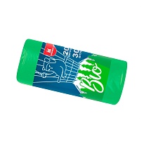 Мешки для мусора 20 л, биоразлагаемые, зеленые, в рулоне 30 шт., ПНД, 8 мкм, 500х400 мм, БИО, МБ2097 (МНБ 20-30ж) в Петрозаводске