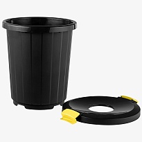 Мусорный бак с крышкой - воронкой на колесах 105 л темно-серый 105 темно-серый в Петрозаводске Мусорный бак с крышкой - воронкой на колесах 105 л темно-серый 105 темно-серый в Петрозаводске