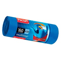Мешки для мусора 160 л, с ушками, синие, в рулоне 10 шт., ПВД, 30 мкм, 1250х900 мм, PACLAN Multitop, 604064 в Петрозаводске
