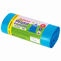 Мешки для мусора 35 л, синие, в рулоне 30 шт., ПНД, 10 мкм, 600х500 мм, Любаша, 608091 в Петрозаводске Мешки для мусора 35 л, синие, в рулоне 30 шт., ПНД, 10 мкм, 600х500 мм, Любаша, 608091 в Петрозаводске