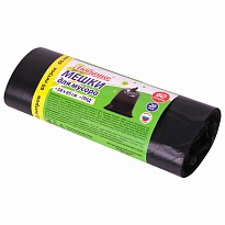 ММешки для мусора 60 л, черные, в рулоне 20 шт., ПНД, 8 мкм, 650х580 мм, Любаша, 608092 в Петрозаводске ММешки для мусора 60 л, черные, в рулоне 20 шт., ПНД, 8 мкм, 650х580 мм, Любаша, 608092 в Петрозаводске