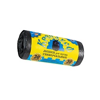 Мешки для мусора 30 л, с ушками, черные, в рулоне 30 шт., ПНД, 8 мкм, 580х460 мм, Крепакоф, 4607075710238 в Петрозаводске Мешки для мусора 30 л, с ушками, черные, в рулоне 30 шт., ПНД, 8 мкм, 580х460 мм, Крепакоф, 4607075710238 в Петрозаводске