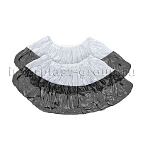 Бахилы бело-черные 1000 шт (500 пар), 48 мкм, двойная подошва, с одной резинкой, Эконом+ в Петрозаводске