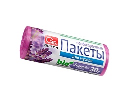 Мешки для мусора 30 л, ароматизированные, Лаванда, сиреневые, в рулоне 20 шт., ПНД, 9 мкм, 560х530 мм, GRIFON Aroma, 101-020 La в Петрозаводске