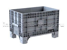 Контейнер iBox сплошной на ножках с краном серый в Петрозаводске