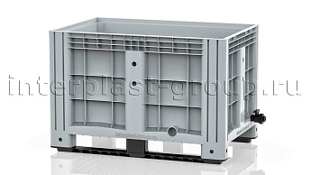 Контейнер iBox сплошной на полозьях с краном серый в Петрозаводске