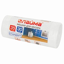 Мешки для мусора 35 л, белые, в рулоне 30 шт., ПНД, 6 мкм, 550х480 мм, LAIMA, 605538 в Петрозаводске